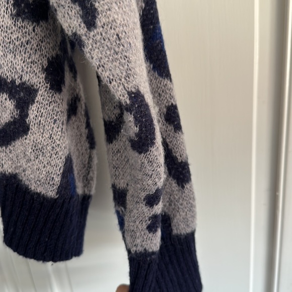 Anine Bing “raif” Leopard Animal Print Oversized Mohair Merino Wool Sweater L - Picture 8 of 9